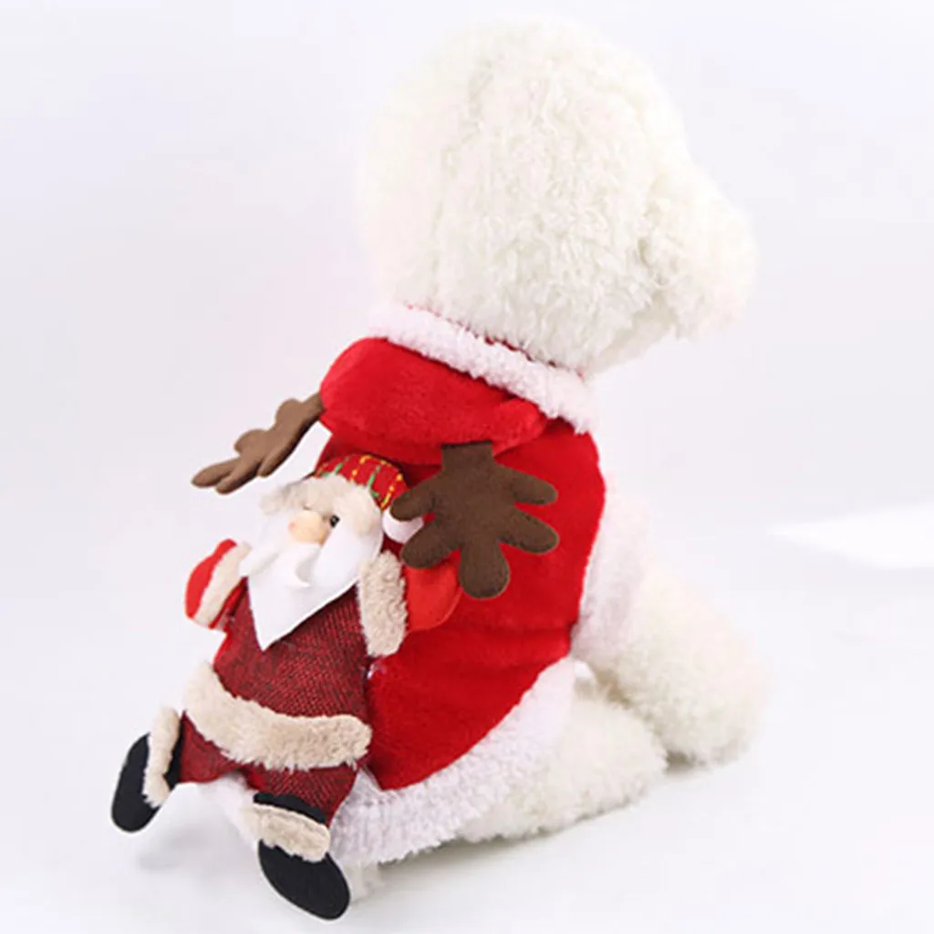 Pet Cat Dog Costume Cosplay product Christmas Santa ELK Winter Warm Transformed Coat Clothing Dress Thicken Hooded Clothes