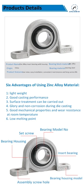 2pz KF108 8mm Lega Zinco Autoallineamento Blocco Cuscino Cuscinetto Su - Foto 10