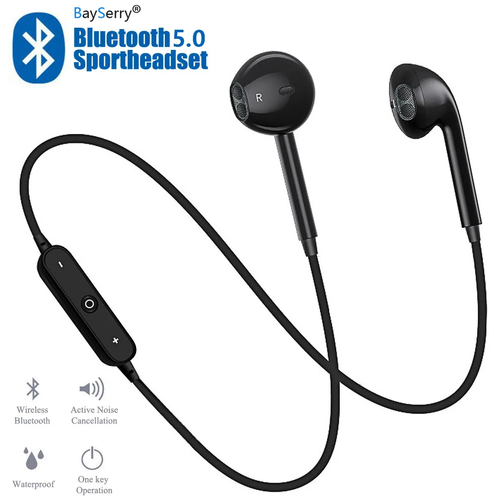 Беспроводные наушники S6 гарнитура спортивные с шейным ободом Bluetooth микрофоном