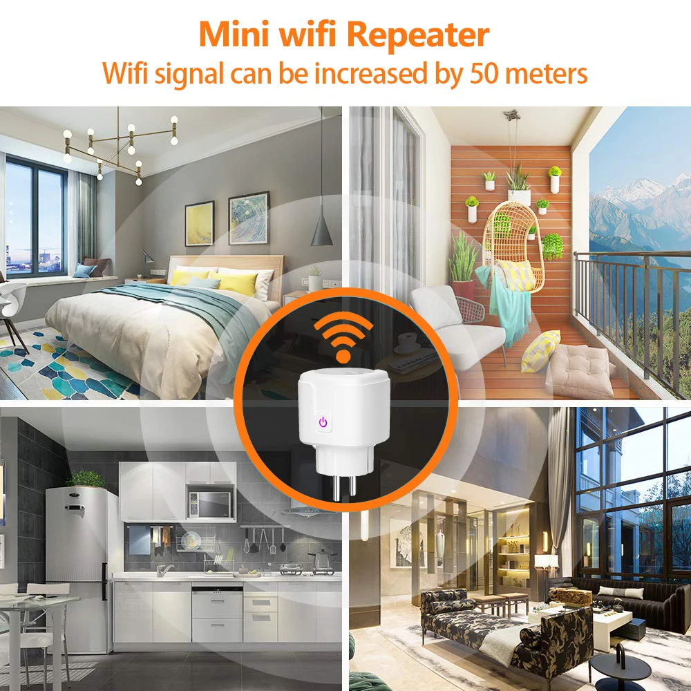 6 шт. умная Wifi вилка работает с Alexa Google Home Smart Life App монитором питания умный дом 16A