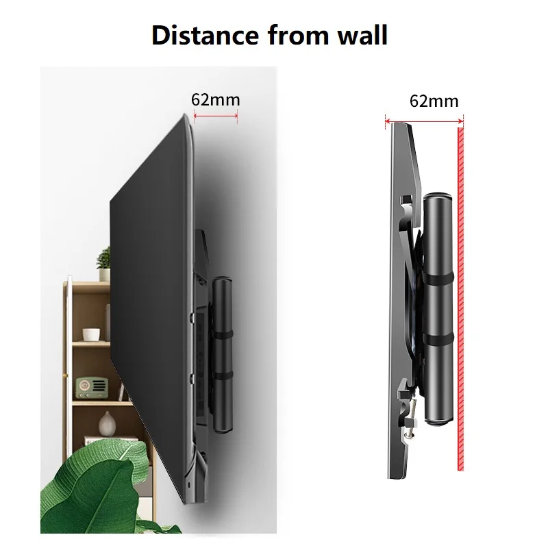 Support mural TV articulé à 6 bras, inclinaison à mouvement complet, support  d'invite, support T1, VESA 37 -75, 600x400mm, chargement 126.76artériel,  DY603 - AliExpress