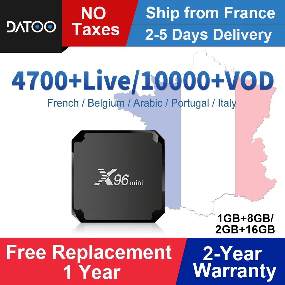 

X96 mini France IPTV Box Full Hd French IPTV Android 7.1 Smart Tv Box IPTV Portugal Arabic Italy Belgium Turkey IP TV X96mini
