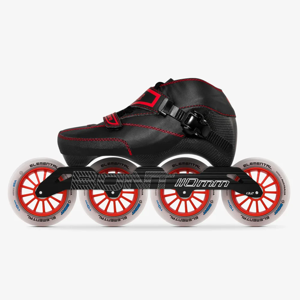 Оригинальные Bont Enduro 3PT Скорость роликов Heatmoldable углеродного волокна загрузки элементарной 4*90/100/110 мм колеса Катание на коньках - Цвет: Красный