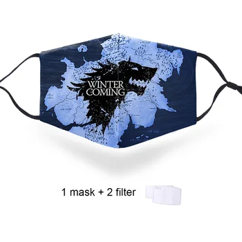 

Washable Breathable Respirator Protective PM2.5 Filter Mask Game Of Thrones Anti Dust Face Mouth Masks Mouth-muffle 3D Masks