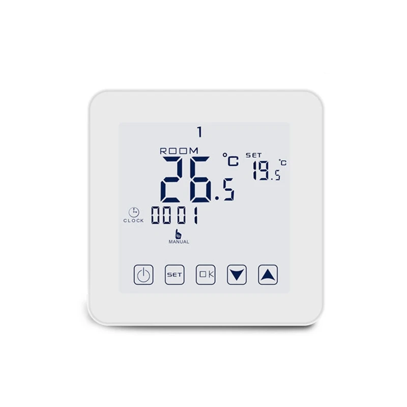 

HY08BW Digital Electric Heating Press Screen Thermostat Programmable Thermoregulator Control Wall Mounted