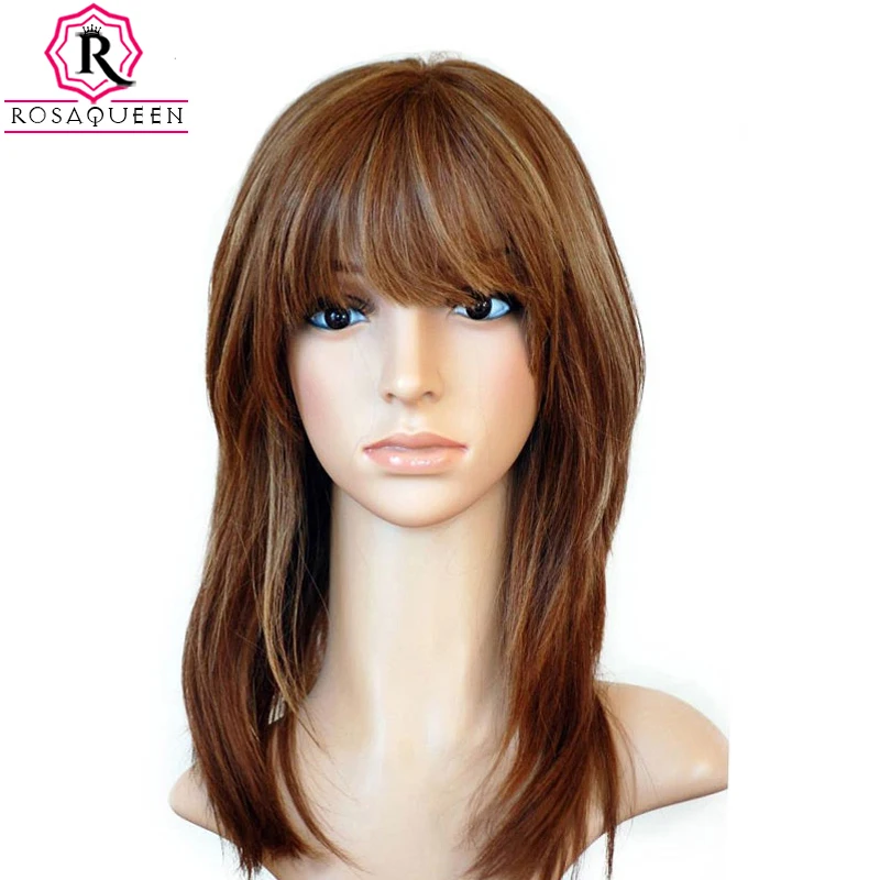 

Jewish Wig With Bangs Kosher European Virgin Hair Silk Base Lace Front Human Hair Wigs Rosa Queen