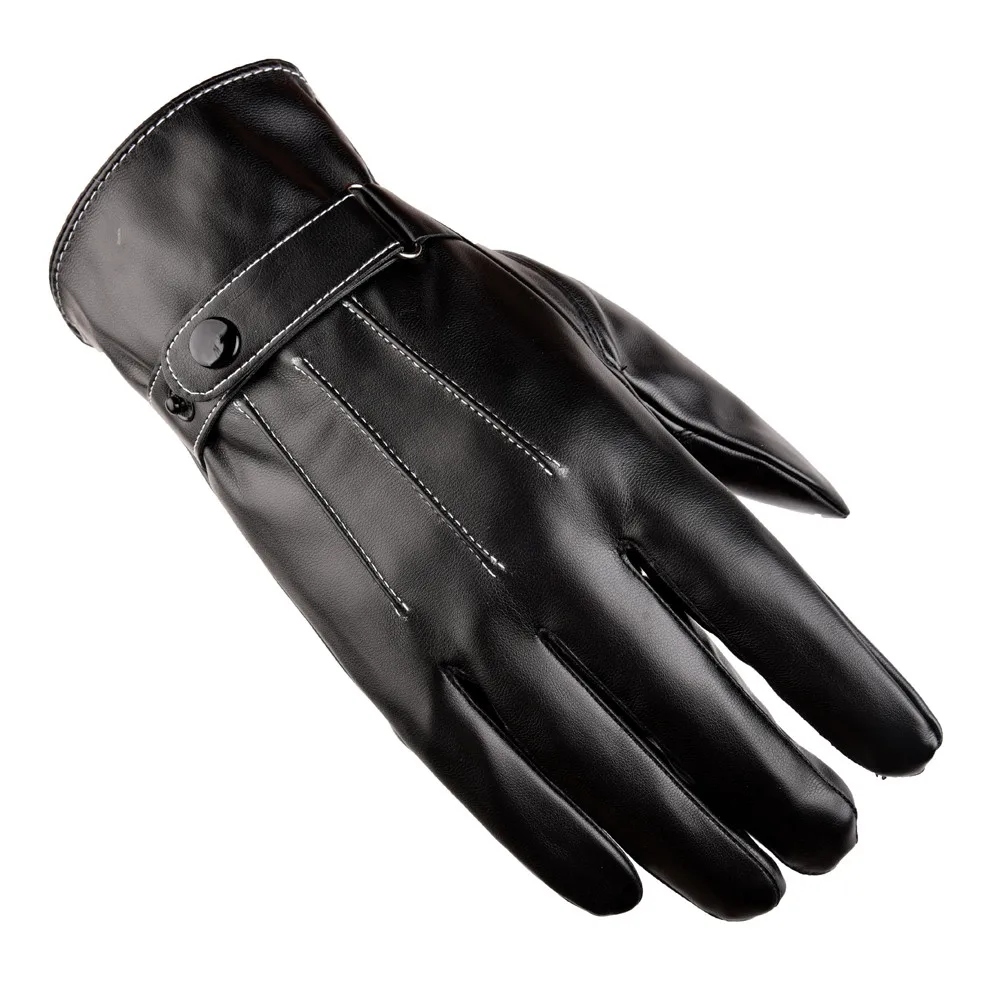 Зимние теплые мужские кожаные перчатки, черные перчатки для сенсорного экрана, мужские роскошные кожаные зимние супер теплые перчатки для вождения, защищают руки
