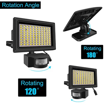 

99 LED Solar Power PIR Motion Sensor Flood Wall Light Waterproof Outdoor Indoor Garden Security Solar Lamp With 5m Line