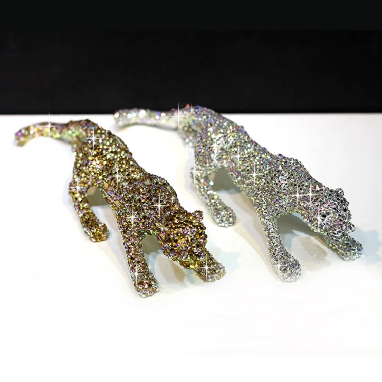 Роскошный полностью в камнях кристаллы декоративный Леопард Bling декор для автомобиля центральной консоли домашний офис отличный подарок
