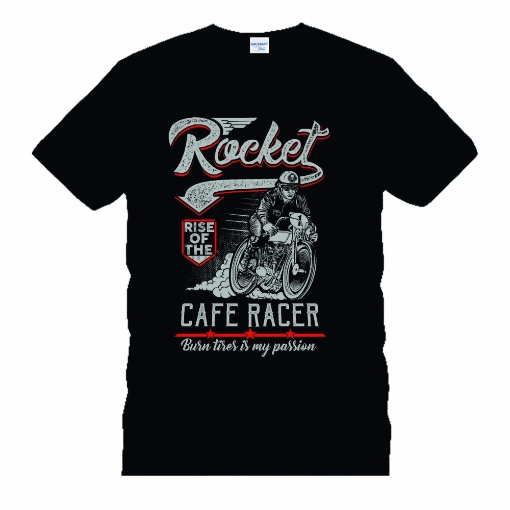 Новые высококачественные хипстерские топы футболка Rocket Rise Of The Cafe Racer винтажная
