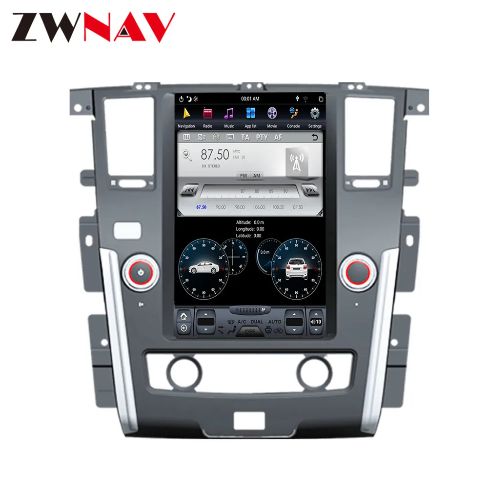 DSP Carplay vertical Tesla screen Android 9.0 Car Multimedia Player For NISSAN PATROL 2010+ GPS Audio Radio stereo Map head unit