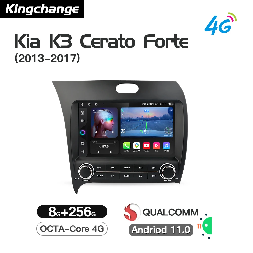 Kingchange 9&quot Android 11 For Kia Cerato K3 2013-2017 Car Audio Stereo Multimedia Player GPS Radio Navigation | Автомобили и