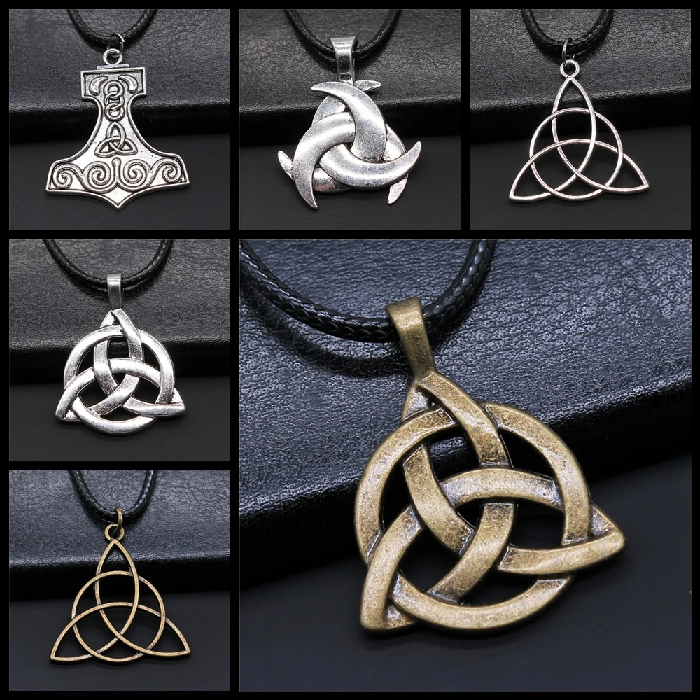 Triquetra Knot Amulet Religious Irish Knot Pendant Necklaces Triquetra