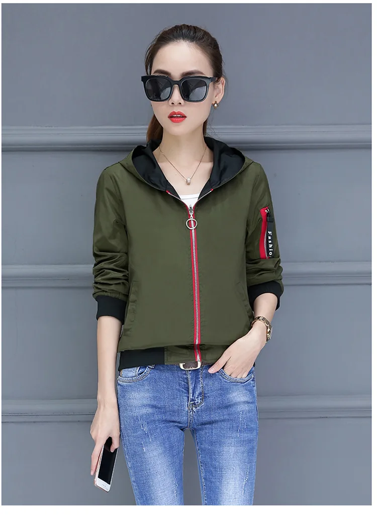 Женская Осенняя куртка с капюшоном в Корейском стиле, модная повседневная бейсбольная форма свободного кроя