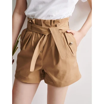 

2020 New Summer Women Shorts With Sashes Lady High Waist Solid Color Short Pants Wild Stylish