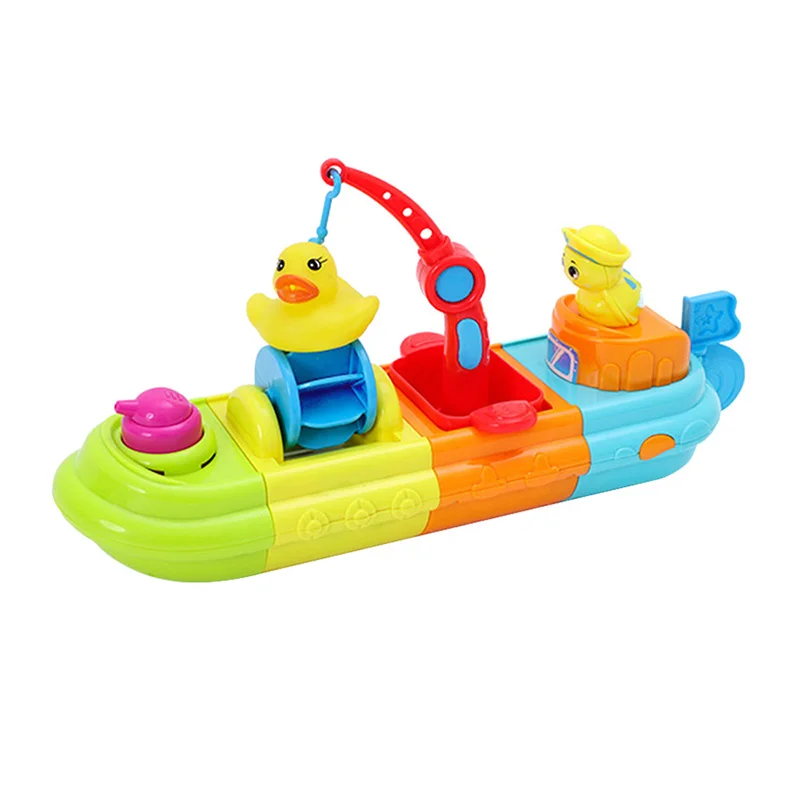 Набор детских игрушек для ванны, сделай сам, мультяшное животное, утка, лодка, распылитель воды, душ, бассейн, детские игрушки для игры в воду, Веселая Детская игрушка для купания в ванной - Цвет: Многоцветный