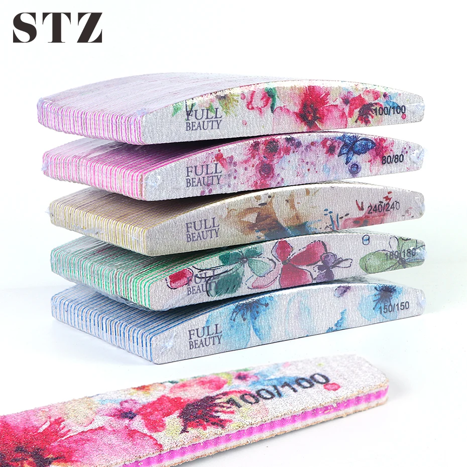 Двухсторонние пилочки для ногтей STZ 25 шт. полулуноходные инструменты ухода за