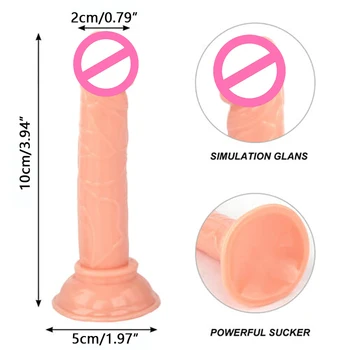 bpm Mini Soft Jelly Dildos Small Artificial Sucker Penis Vagina Anal Plug Sex Toys Shop For Women Masturbator 4