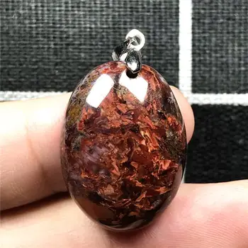 

Genuine Natural Red Pietersite Pendant Jewelry For Woman Lady Man Crystal 29x15x8mm Oval Beads Silver Namibia Energy Stone AAAAA