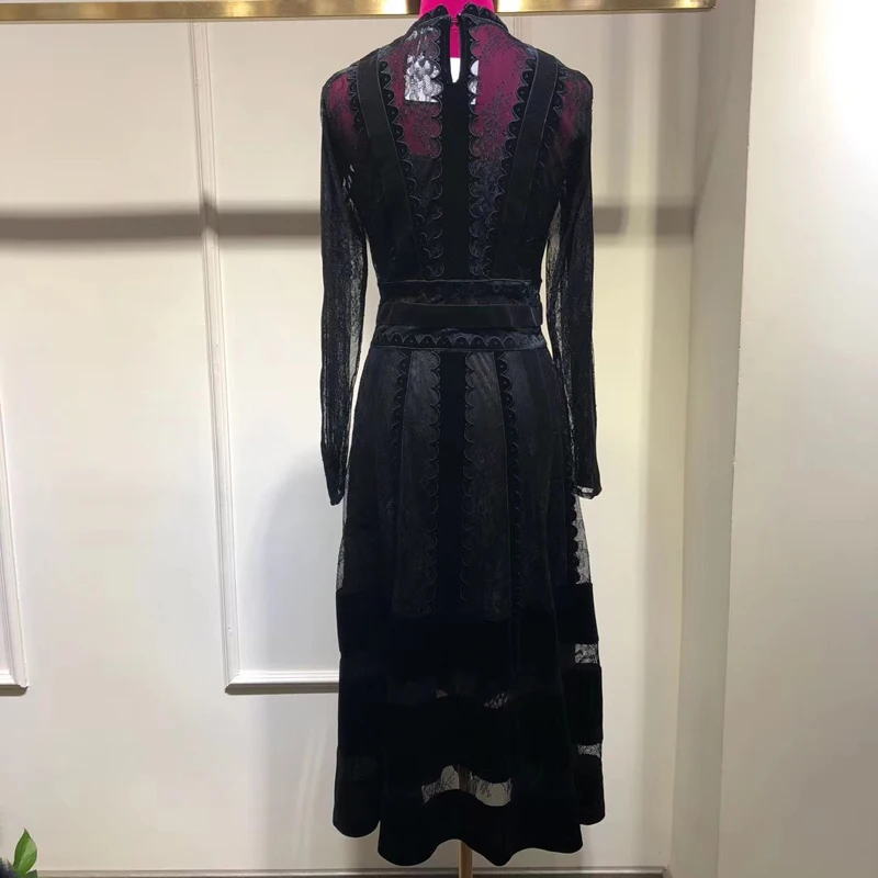 Летнее длинное шелковое платье, женское платье в европейском стиле, Vestidos, платье трапециевидной формы с длинными рукавами, Брендовое платье до середины икры с цветочным узором