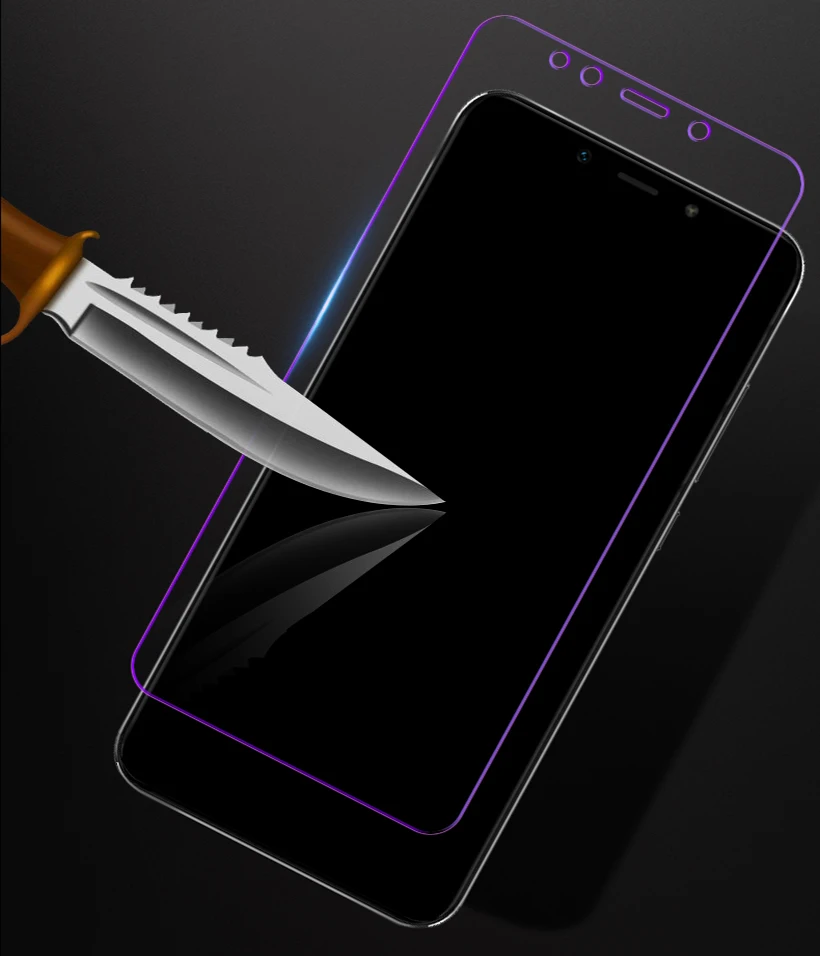 Защитное стекло из закаленного стекла для Xiaomi Redmi Note 7 6 5 Pro 4A 4X 5X 5A 7A K20 Pro, светильник синего и фиолетового цвета