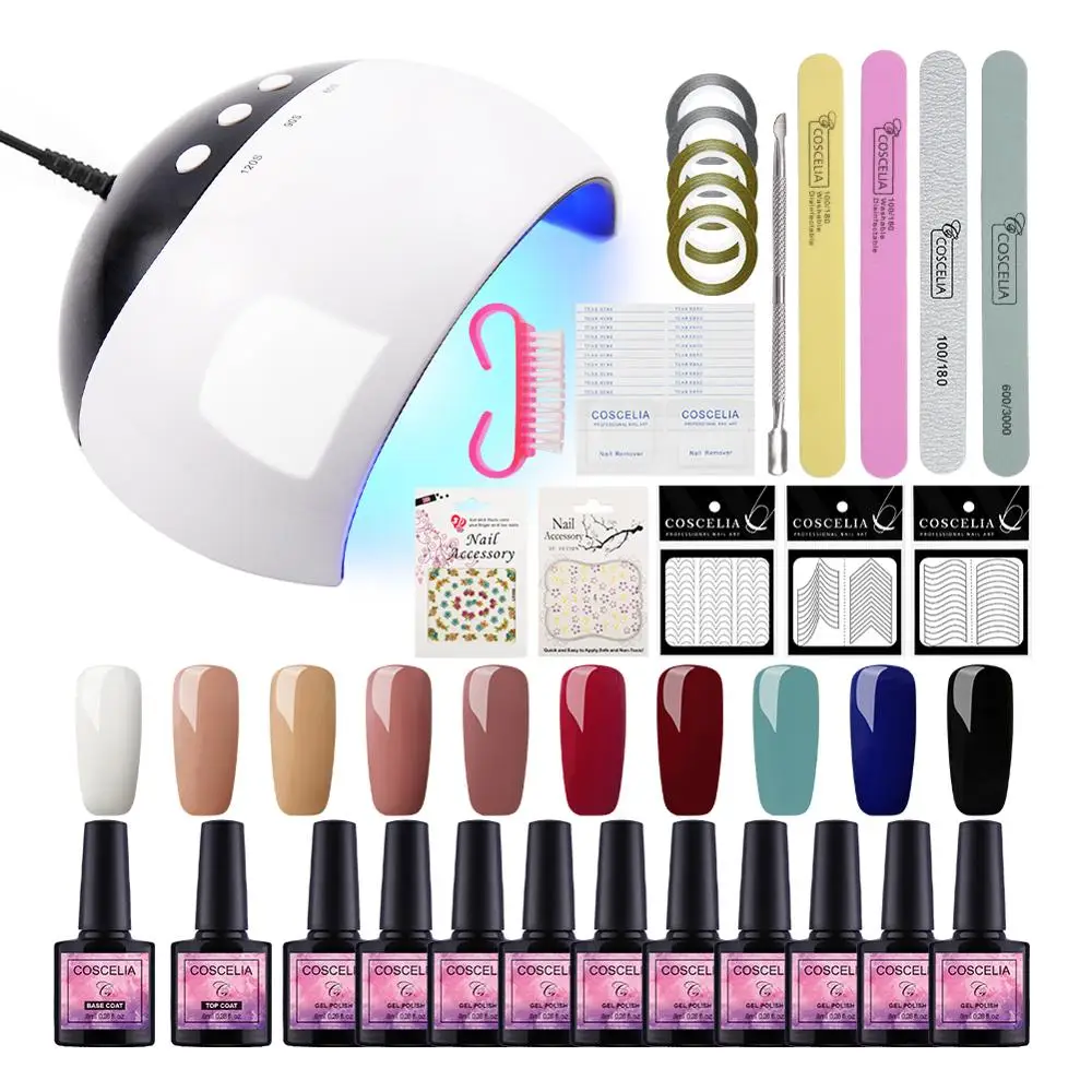 Маникюрный набор акриловый набор для ногтей кисточки для маникюра Комплект гель-лаков для ногтей УФ светодиодный набор ламп для ногтей УФ Гель-лак все для маникюра