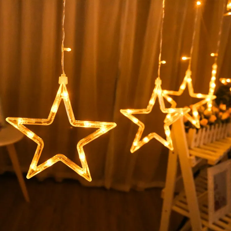 

138 LED String Light Romantic Stars Curtain String Fairy Light for Party Wedding Garland Party Decoration Home Decor Drop ship