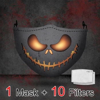 

Reusable Adult Face Masks Halloween Print Mouth Cover Party Funny Fabric Washable Mask Dropshpping Halloween Party Masks