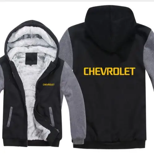 Chevrolet толстовки Мужская куртка зима высокое качество для мужчин повседневная шерстяная подкладка флис Chevrolet свитера с логотипами Толстовка - Цвет: 12