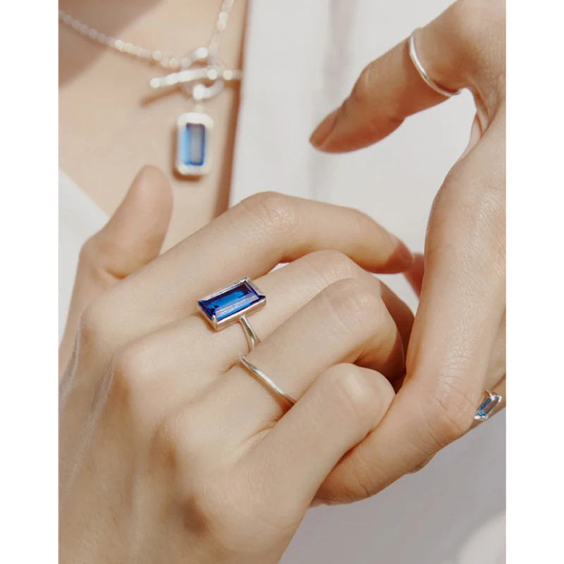 F.I.N.S Simple Wave Pattern Irregular S925 Sterling Silver Ring Slim Stackable Female Rings for Women Girls Jewelry
