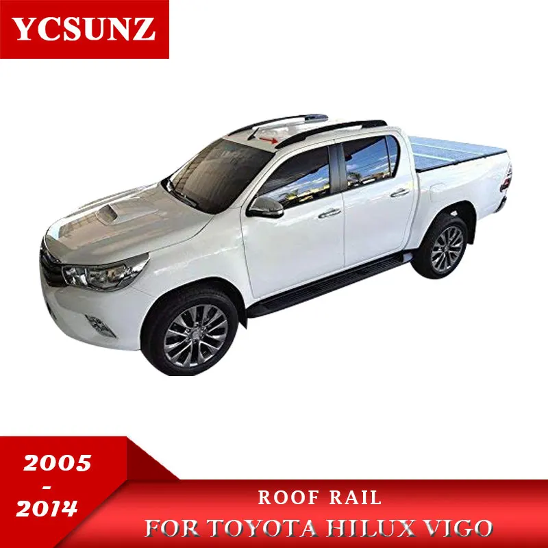 Рейлинги Rack Перевозчик бары бокового рельса для toyota hilux vigo 2005 2006 2007 2008 2009 2010 2011 2012