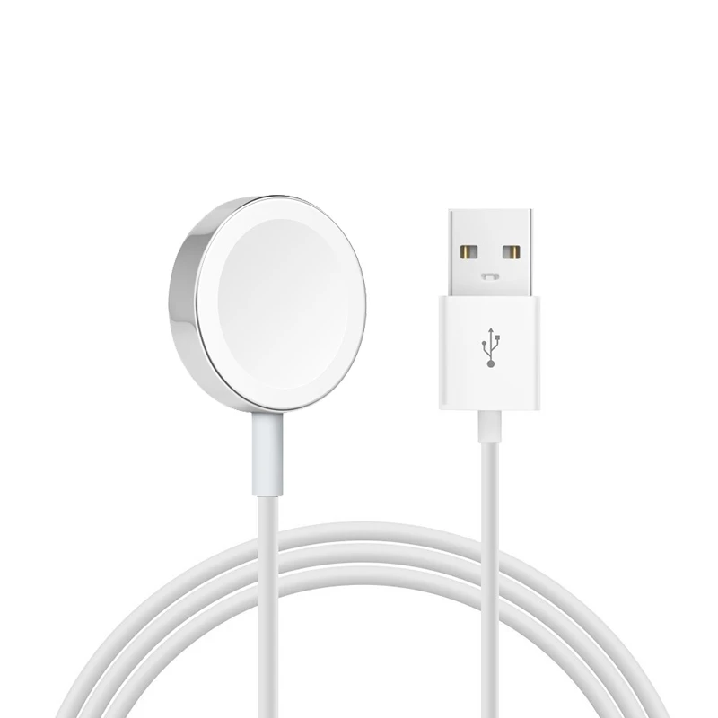 Only Cable(no case) Беспроводное зарядное устройство силиконовый чехол для Apple Watch Магнитный зарядный кабель iWatch OS6 Series 1 2 3 4 5 Быстрая зарядная док-станция - Цвет: Only Cable(no case)
