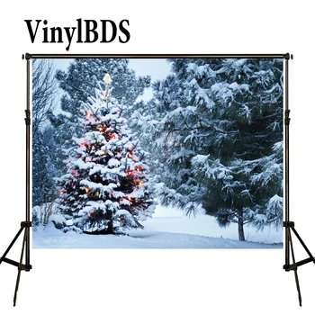 

VinylBDS Backgrounds Photography Winter Snow Christmas Tree Backdrops Photography Scenery Colour Neon Backdrops For Photo Studio
