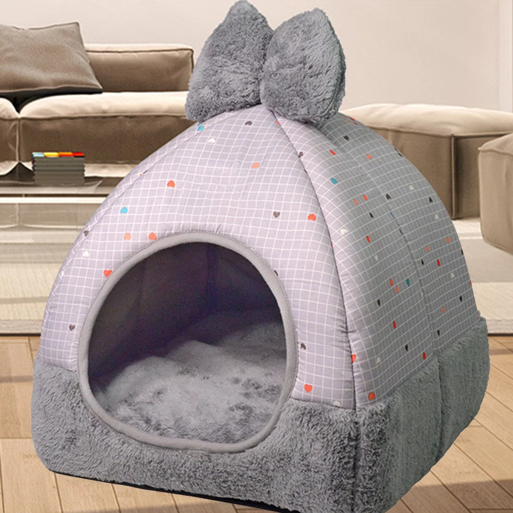 Складные товары для домашних животных с бантом DIY Домик для домашних животных для собаки/кошки прочный монгольский котенок милый