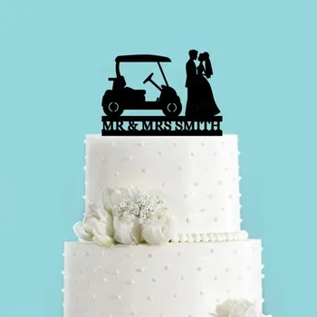 

Personalized Wedding Cake Topper Custom Country Club Wedding Golf Cake Topper Bride And Groom Silhouette Cake Topper