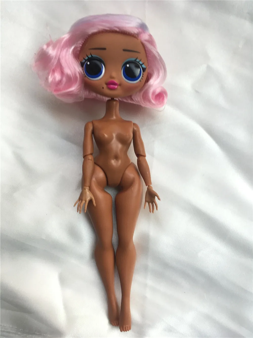 pink style hair Укоренившиеся волосы, модная Кукла, голова с телом, куклы для девочек, сделай сам, части Игрушки для девочек, рождественские подарки, игрушки, зеленые, розовые, черные волосы - Цвет: pink style hair