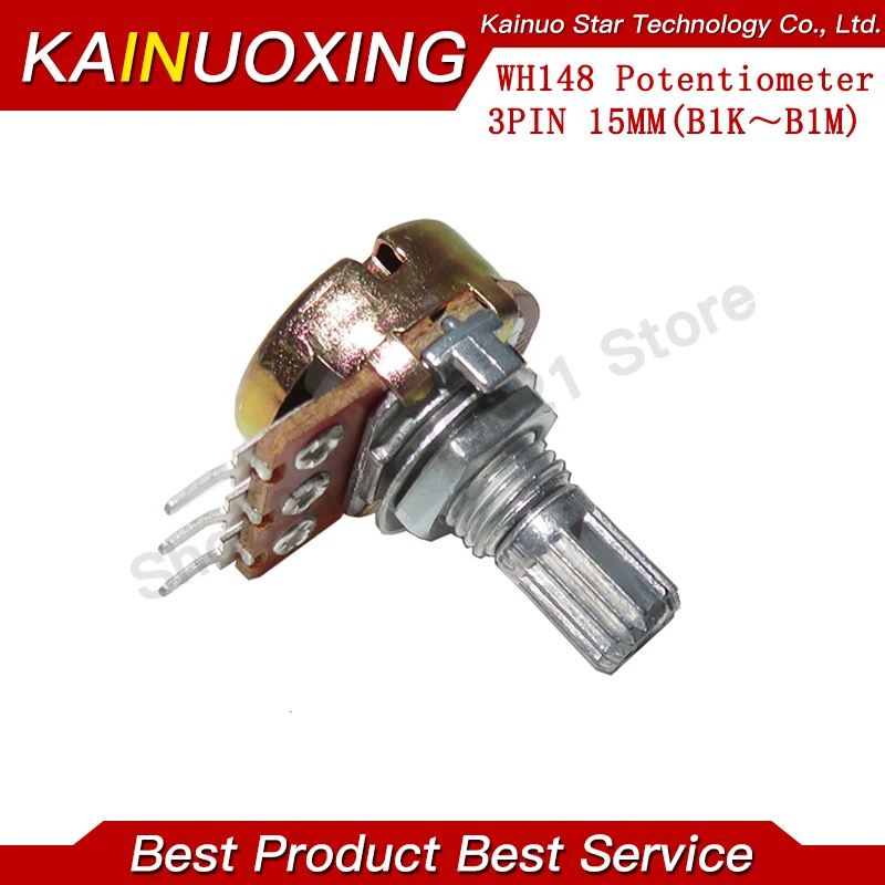 WH148 B1K B2K B5K B10K B20K B50K B100K B500K 3Pin 15mm Shaft Amplifier Dual Stereo Potentiometer multiturn potentiometer linear potentiometer rotary potentiometer potentiometer kit trimmer potentiometer adjustable resistor potentiometer knobs 1K 2K 5K 10K 50K 100K 500K 5pcs