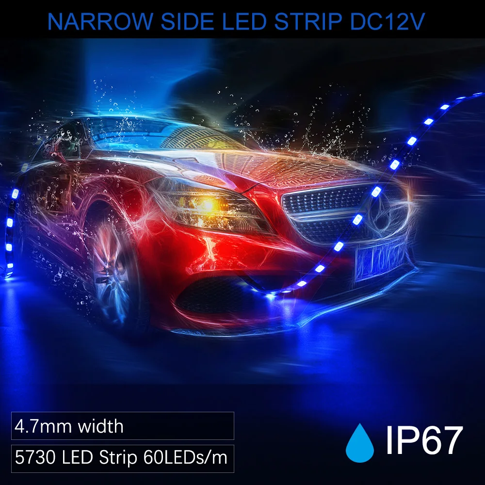 5 м/катушка 5 мм Ширина IP65 Водонепроницаемый 5730 ПХБ черного цвета/лента 12V 60 светодиодов/M 5730 гибкие светодиодные полосы светильник