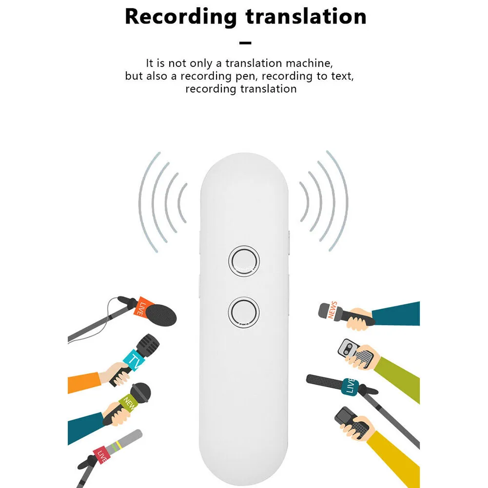 Bluetooth быстрая фотосъемка Смарт двухсторонний беспроводной бизнес-путешествия портативный ручной обучения многоязычный голосовой переводчик