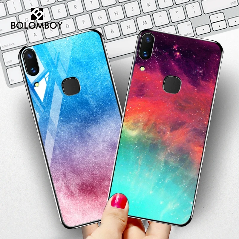 

Tempered Glass Case For Vivo XPlay6 Case Star Space Cover For Vivo Y17 Y71 Y75 Y79 Y81 Y91 Y93 Y97 Z5x Phone Cases Bumper