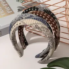 

Retro Cashew Flower Headband For Women Girls Bohemian Style Sponge Headband Elegant Simple All-match Hair Accessories