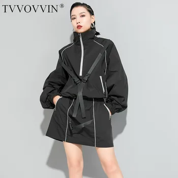 

Korea 2020 streetwear two piece set for women fashion Pullover loose Bat Sleeve Windbreaker tops + shorts casual set YH735