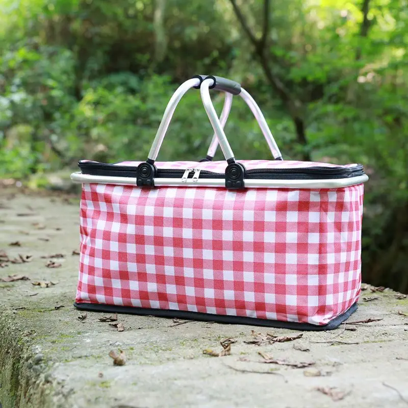 29L Large Capacity Insulated Picnic Basket BBQ Drinks Cooler Bag Collapsible Case for Family Outdoor TravelDescription