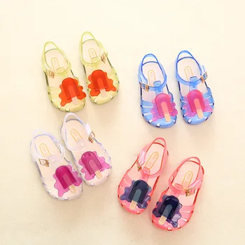 

2018 New Girls Children Summer Ice Cream Jelly Infant Toddler Sandals Shoes For Kids Baby Girls Beach Shoes Yellow 9M-7 Years 22