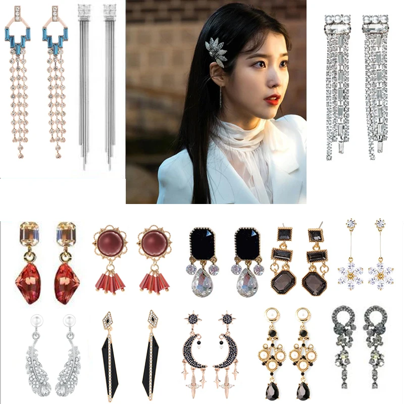 

2019 New Arrival Korean Drama Hotel Del luna TV Star Long Tassel Crystal Earrings For Women Fashion Party Jewelry