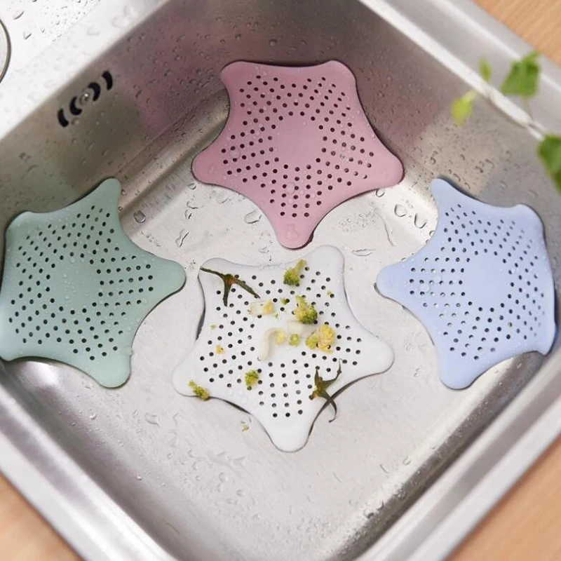 Sewer Star Outfall Strainer For Kitchen Waste Bathroom Sink Filter Anti-blocking Floor Drain Hair Stopper Catcher Accessories