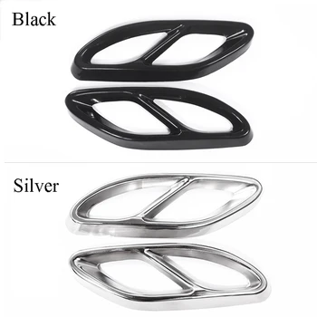

Four Outlet Exhaust Pipe Tail Throat Stainless Steel Decorative Stickers for Mercedes-Benz A B C E Series GLC GLS 14-20
