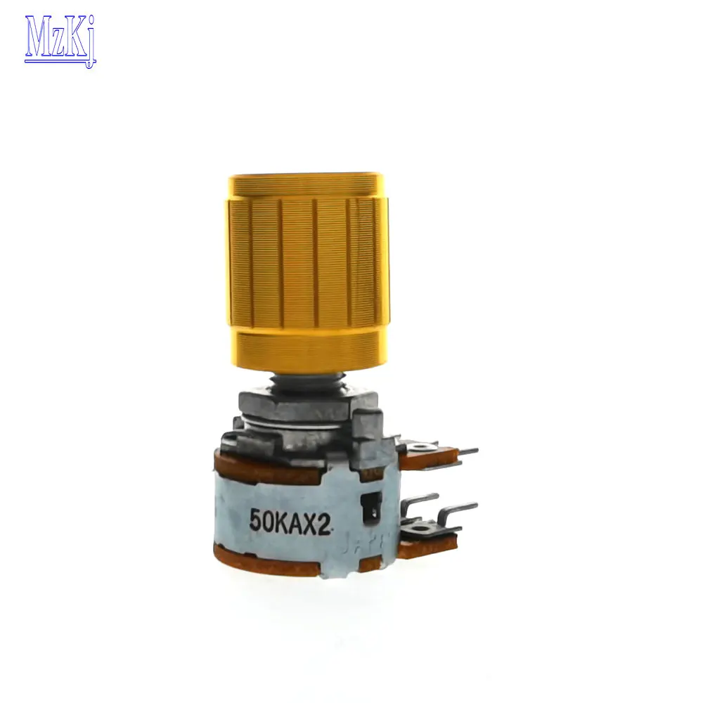 Новые Оригинальные ALPS RK16 + золотой Алюминий ручка Поворотная потенциометр 50K 50KAX2 громкости звука Управление