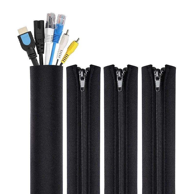 NEW-4 Pack Cable Tidy Tube for TV Computer Home Entertainment Management Zipper Sleeve Organisers | Электроника