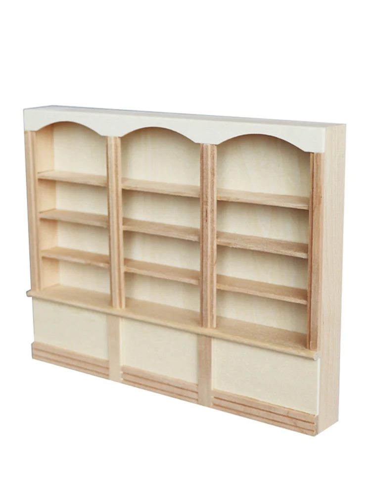 

Children 1/12 Dollhouse Miniature Wooden 4-Shelf Blank Bookcase Display Cabinet Kids Toy Miniature Wooden Bookcase Bookshelf